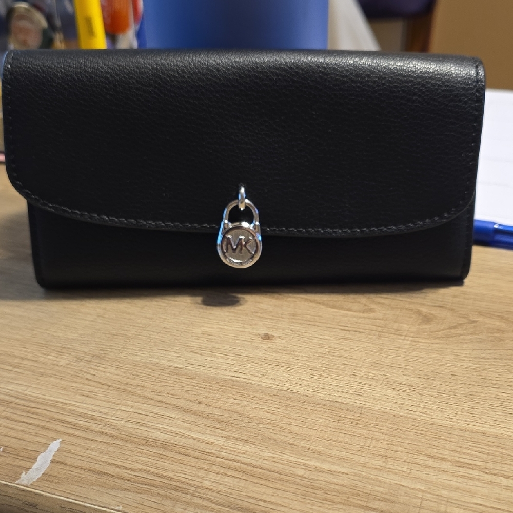 Michael Kors Black Wallet with Silver Accent